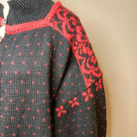 Dale Of Norway 100% Norwegian Wool Cowl Neck Pullover Sweater Size Large - Picture 3 of 10